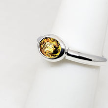 Load image into Gallery viewer, A sterling silver tribute to the East West Stack Ring! Bezel Set, Champagne  Zircon, Oval Cut, 1.35 carat, December Birthstone