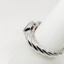 Load image into Gallery viewer, A sterling silver tribute to the East West Stack Ring! Bezel Set Red Rubellite Tourmaline, Oval Cut, 1.10 carat, October’s Birthstone