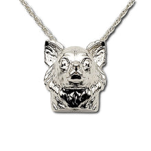 Load image into Gallery viewer, A sterling silver tribute to the Long-Haired Chihuahua