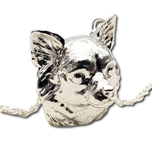 Load image into Gallery viewer, A sterling silver tribute to the Long-Haired Chihuahua