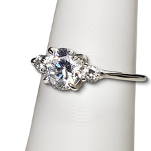 Load image into Gallery viewer, A sterling silver tribute to the Classic Three Stone Ring! Cubic Zirconia, Brilliant Cut, 2.0 carat