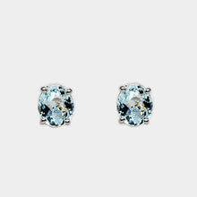 Load image into Gallery viewer, Aquamarine Stud Earrings