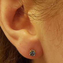 Load image into Gallery viewer, Blue Sapphire Stud Earrings