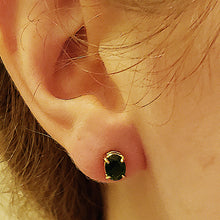 Load image into Gallery viewer, Chrome Diopside Stud Earrings