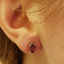 Load image into Gallery viewer, Grape Garnet Stud Earrings