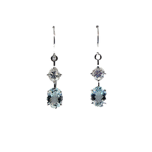 Load image into Gallery viewer, Aquamarine & Zircon Drop Earrings