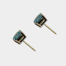 Load image into Gallery viewer, Blue Zircon Stud Earrings, 14k Yellow Gold, Zircon is December's Birthstone