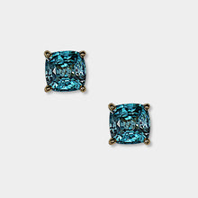 Load image into Gallery viewer, Blue Zircon Stud Earrings, 14k Yellow Gold, Zircon is December's Birthstone