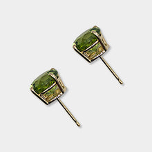 Load image into Gallery viewer, Peridot Stud Earrings, 14k Yellow Gold, Brilliant Cut, Peridot is August’s Birthstone
