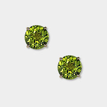 Load image into Gallery viewer, Peridot Stud Earrings, 14k Yellow Gold, Brilliant Cut, Peridot is August’s Birthstone