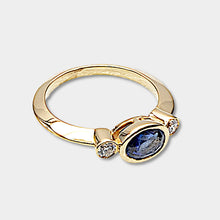 Load image into Gallery viewer, Sapphire & Diamond East West Stack Ring