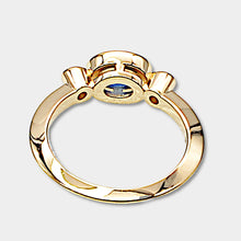 Load image into Gallery viewer, Sapphire & Diamond East West Stack Ring
