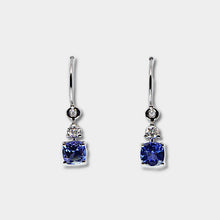 Load image into Gallery viewer, Tanzanite & Diamond Drop Earrings