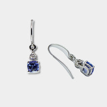 Load image into Gallery viewer, Tanzanite & Diamond Drop Earrings