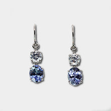 Load image into Gallery viewer, Tanzanite & Zircon Drop Earrings