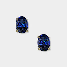 Load image into Gallery viewer, Tanzanite Stud Earrings, 14k Yellow Gold, Oval Cut, Tanzanite is December's Birthstone