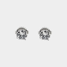 Load image into Gallery viewer, White Zircon Stud Earrings, 14k White Gold, 2.15ct Total Weight