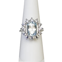 Load image into Gallery viewer, A sterling silver tribute to the Aquamarine Cocktail Ring! March Birthstone
