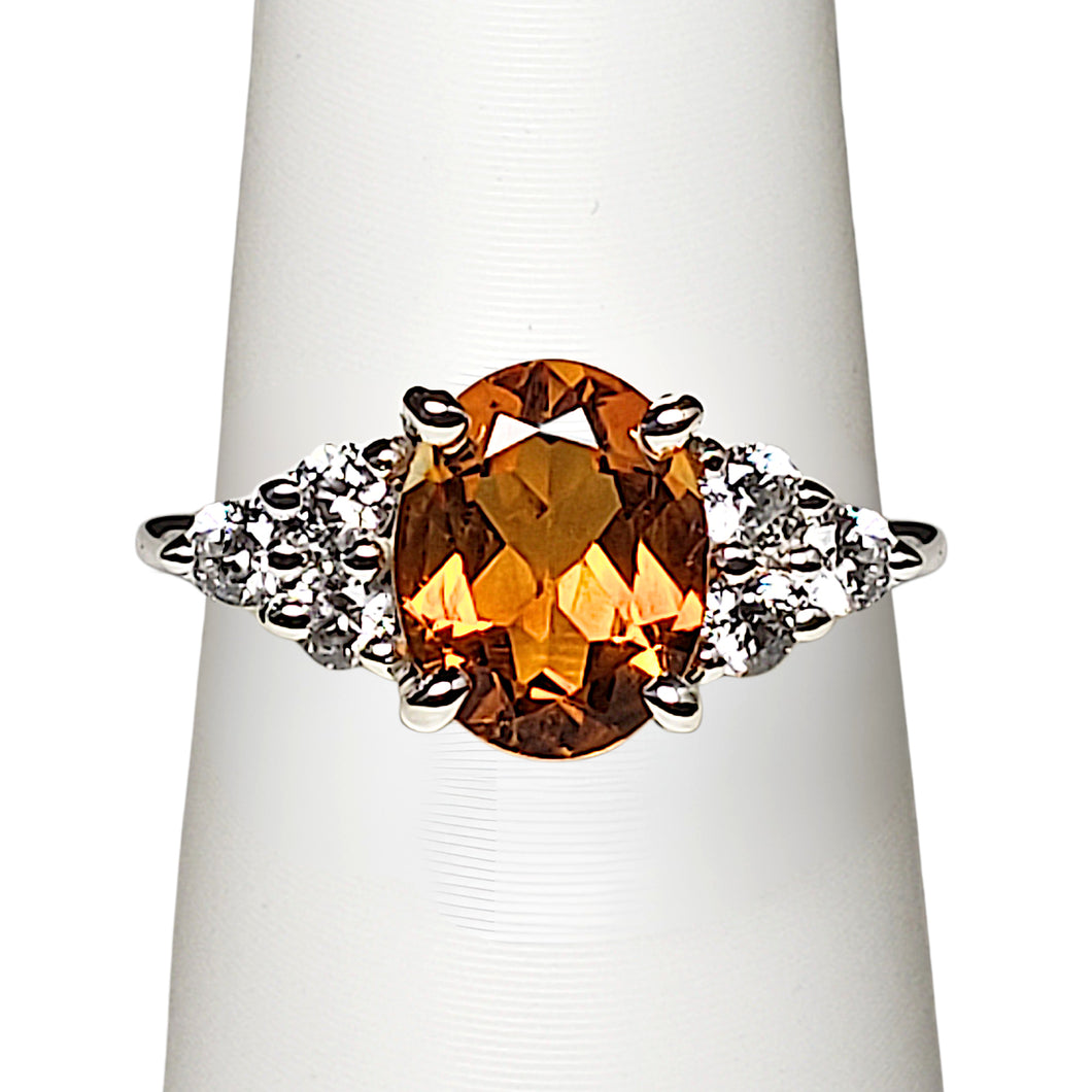 A sterling silver tribute to the Classic Seven Stone Ring! Citrine, Oval Cut, 1.44 carat, November Birthstone