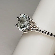 Load and play video in Gallery viewer, A sterling silver tribute to the Classic Three Stone Ring! Aquamarine, Oval Cut, 1.10 carat, March Birthstone
