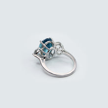Load image into Gallery viewer, Blue &amp; White Zircon Three Stone Ring
