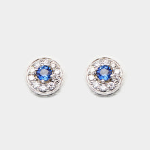 Load image into Gallery viewer, Sapphire &amp; Diamond Halo Earrings
