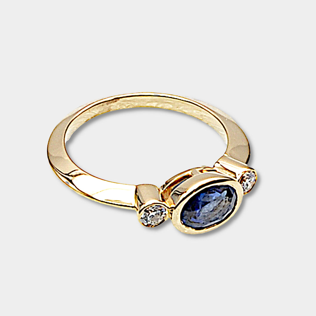 Sapphire & Diamond East West Stack Ring
