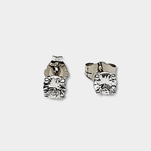 Load image into Gallery viewer, White Sapphire Stud Earrings, White Gold
