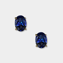 Load image into Gallery viewer, Tanzanite Stud Earrings, 14k Yellow Gold, Oval Cut, Tanzanite is December&#39;s Birthstone
